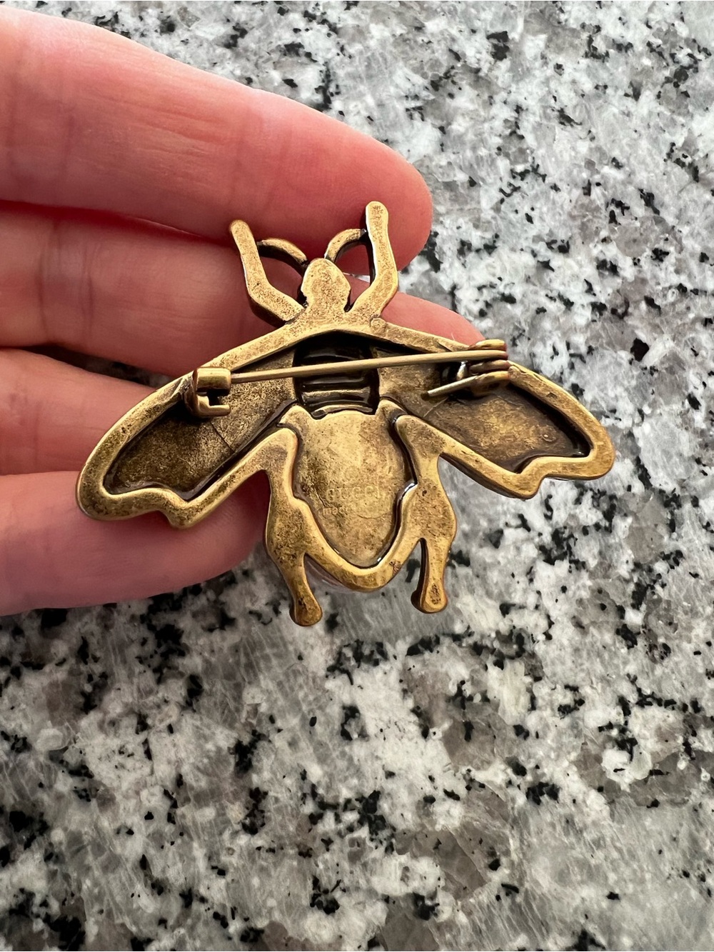 Gold-Tone Bee Brooch with Pearl Accent - Picture 2 of 3